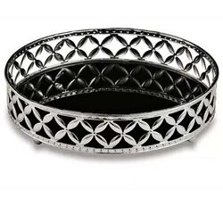 Bandeja Decorativa Redonda Metal 11406 Grande Prata