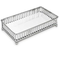 Bandeja Decorativa Retangular Metal 08158 Prata