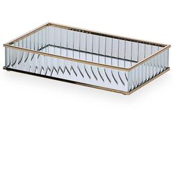Bandeja Decorativa Vidro 19602 Dourada