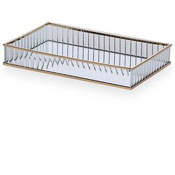 Bandeja Decorativa Vidro 19603 Dourada