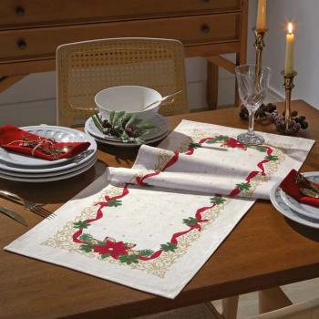 imagem de Caminho de Mesa Retangular 35x100cm Athenas Natal 105 - Dohler