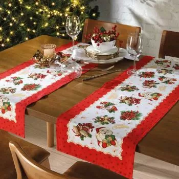 imagem de Caminho de Mesa Retangular 35x100cm Athenas Natal 111 - Dohler