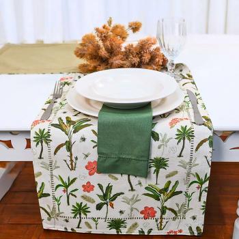 imagem de Caminho de Mesa Retangular 40x140cm Glamour Palms - Catran