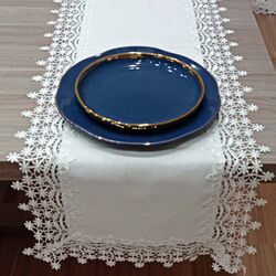 Caminho de Mesa Retangular 40x175cm 9018 Branco