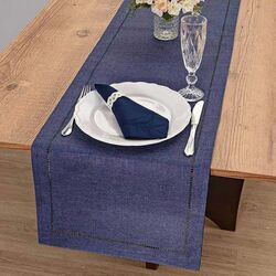 Caminho de Mesa Retangular 40x85cm Glamour Liso Navy