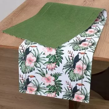 imagem de Caminho de Mesa Retangular 40x85cm Glamour Tropical - Catran