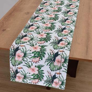 imagem de Caminho de Mesa Retangular 40x85cm Glamour Tropical - Catran