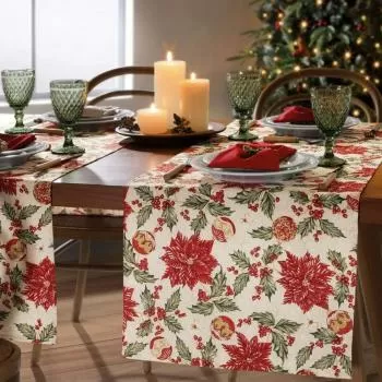 imagem de Caminho de Mesa Retangular 45x160cm Celebra Natal 106 - Dohler