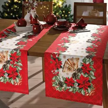 imagem de Caminho de Mesa Retangular 45x160cm Clean Renova Natal 116D - Dohler