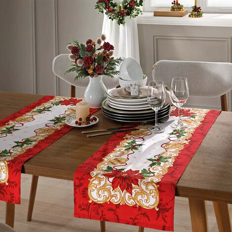 imagem do produto Caminho de Mesa Retangular Athenas Natal 110 35x100cm - Dohler