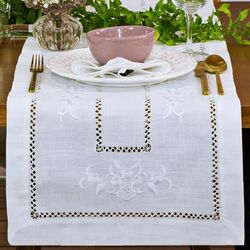 Caminho de Mesa Retangular Cristal 40x140cm Branco