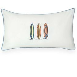 Capa de Almofada 200 Fios Esportes de Verão 35x60cm Branca/Índigo