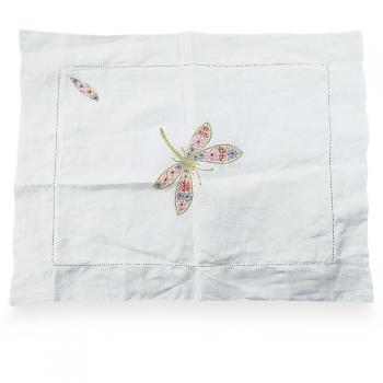 imagem de Capa de Almofada Avulsa Bordada Linho Lib�lula 30x40cm - Catran