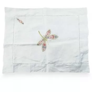 imagem de Capa de Almofada Avulsa Bordada Linho Libélula 30x40cm - Catran