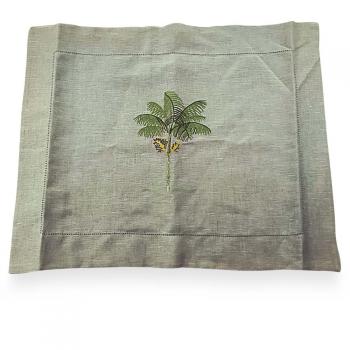 imagem de Capa de Almofada Avulsa Bordada Linho Palmeira 30x40cm - Catran