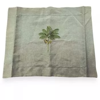 imagem de Capa de Almofada Avulsa Bordada Linho Palmeira 30x40cm - Catran
