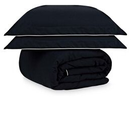 Capa de Edredom (Duvet) Casal com Fronhas 200 Fios Nairóbi Preta