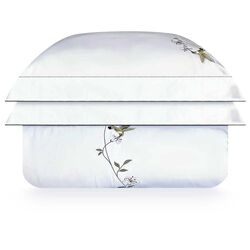 Capa de Edredom (Duvet) Queen com Fronhas 300 Fios Colibri Branca/Verde