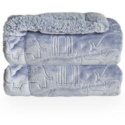 Cobertor Bebê Plush Sherpa Ferrete Azul