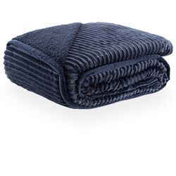 Cobertor Casal 380g Sherpa Flannel Blanket Lugano Marinho/3536