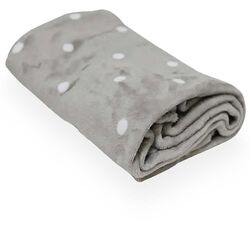 Cobertor Infantil Toque de Seda Poá Prata/Branco