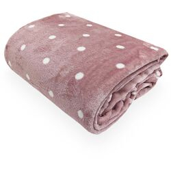 Cobertor Infantil Toque de Seda Poá Rosa/Branco