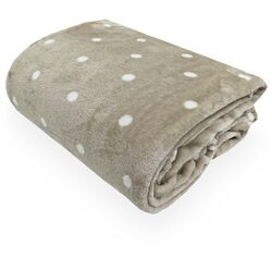 Cobertor Infantil Toque de Seda Poá Bege/Branco