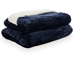 Cobertor King Microfibra Plush Liso Sherpa Marítimo