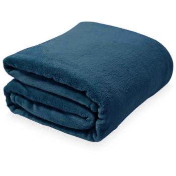 Cobertor King Toque de Seda NC Liso Petróleo