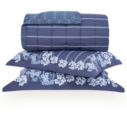 Colcha Casal 180 Fios Annie Azul