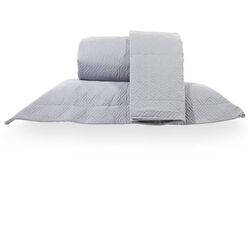 Colcha Casal 180 Fios Labirinto Cinza