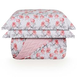 Colcha Casal 300 Fios Bliss Branca/Rose