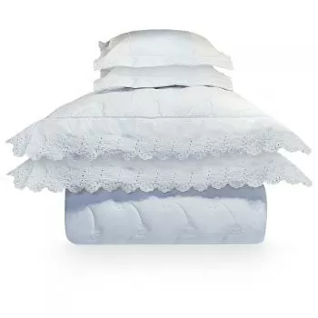 imagem de Colcha Casal com Almofadas 230 Fios Manuela - Catran