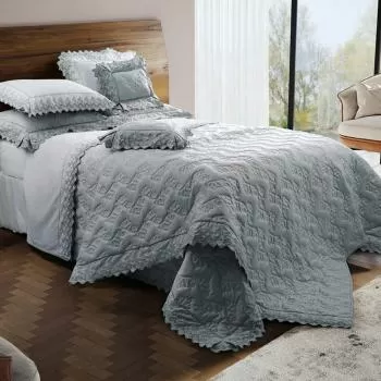 imagem de Colcha Casal com Almofadas 230 Fios Tulip - Marken Fassi