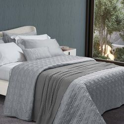 Colcha Extra Queen com Almofada 300 Fios Constantine Cinza