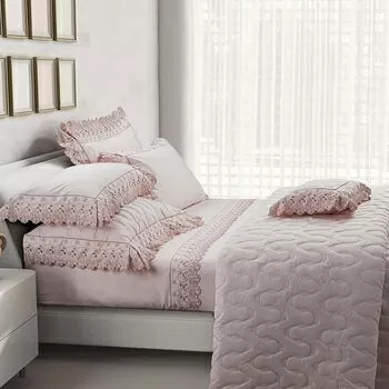 imagem de Colcha Extra Queen com Almofada 300 Fios P�tala - Marken Fassi