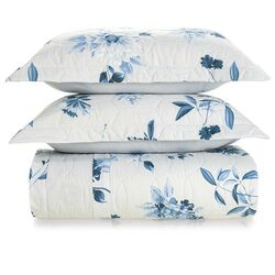 Colcha King 180 Fios Celeste  Estampada