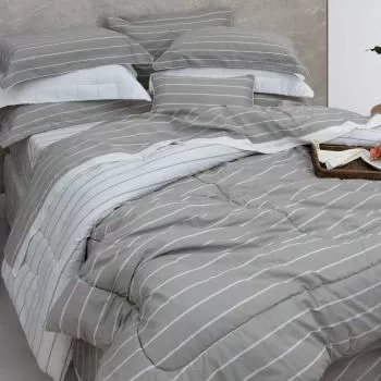 imagem de Colcha King 200 Fios Vintage Listras - Kacyumara