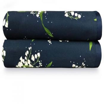 Colcha King 300 Fios Bonheur Du Muguet Marinho