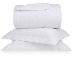 Colcha King 300 Fios Damask Stripes Branca