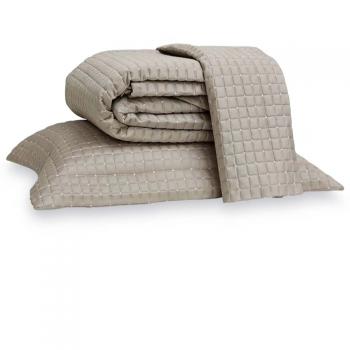 Colcha King 300 Fios Paris Areia/Branco