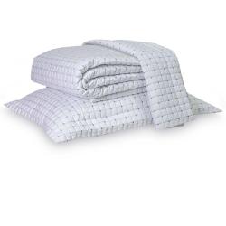 Colcha King 300 Fios Paris Branco/Azul Lami