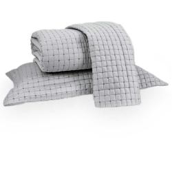 Colcha King 300 Fios Paris Cinza Brita/Cinza Grafite