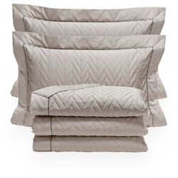 Colcha King 400 Fios Esmeralda Kaki Camelo/Verde Sálvia