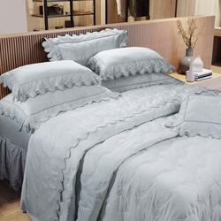 Colcha King 400 Fios Libélula Cinza