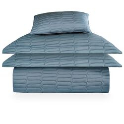 Colcha King com Almofada 300 Fios Panamá Azul