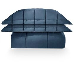 Colcha King com Almofada 300 Fios Topázio Azul