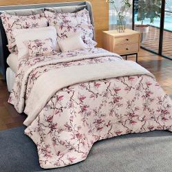 Colcha King com Almofadas 200 Fios Dijon Rosa