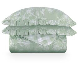 Colcha King com Almofadas 300 Fios Botanikos Verde