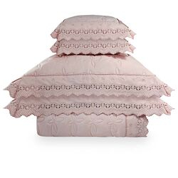 Colcha King com Almofadas 300 Fios Catherine Rosa